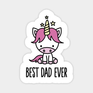 Best dad ever cartoon unicorn daddy father's day gift idea Magnet