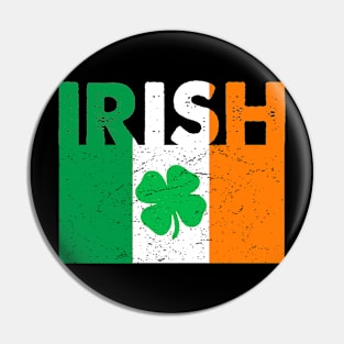 Irish Ireland Flag Shamrock St. Patrick's Day T-Shirt Pin