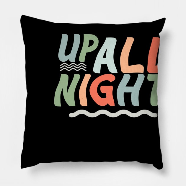 Up All Night Pillow by DejaDoodlesArt