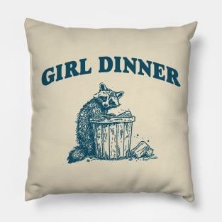 Girl Dinner, Raccoon T Shirt, Weird T Shirt, Meme T Shirt, Trash Panda T Shirt, Unisex Pillow