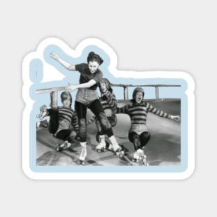 ROLLER DERBY VINTAGE GIRLS gerry murray Magnet