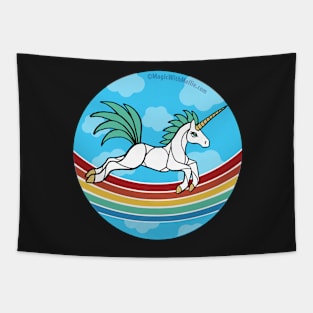 Rainbow Unicorn v7 — Dancing Uniquorn Illustration series Tapestry