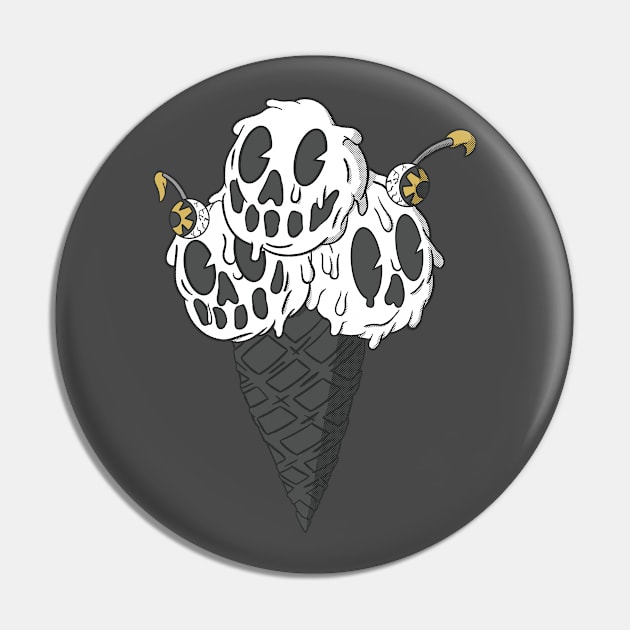 Old School Ice Scream (White) Pin by GoldenHorror