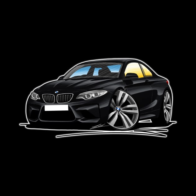 BMW M2 (F87) Black Caricature Car Art by y30man5