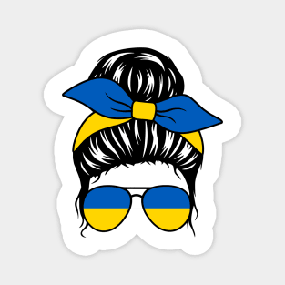 Messy Bun Hair Ukraine Magnet