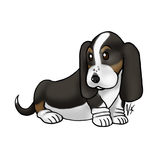 Dog - Basset Hound - Black and Tan by Jen's Dogs Custom Gifts and Designs