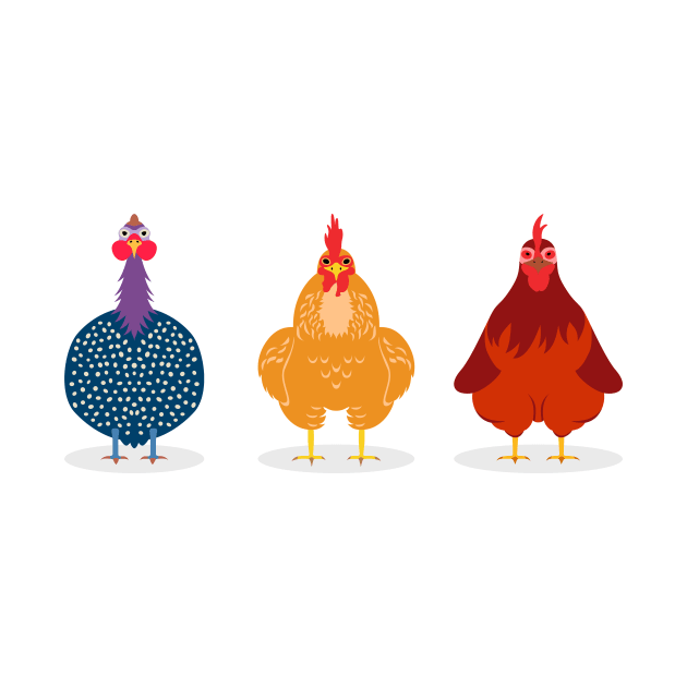 Three Cute Chickens by iswenyi Art