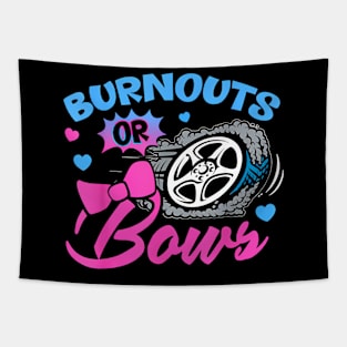 Burnouts Or Bows Gender Reveal Baby Announcement Tapestry