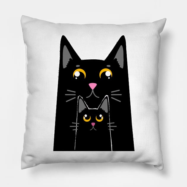 Daddy Cat and baby Cat Pillow by SusanaDesigns