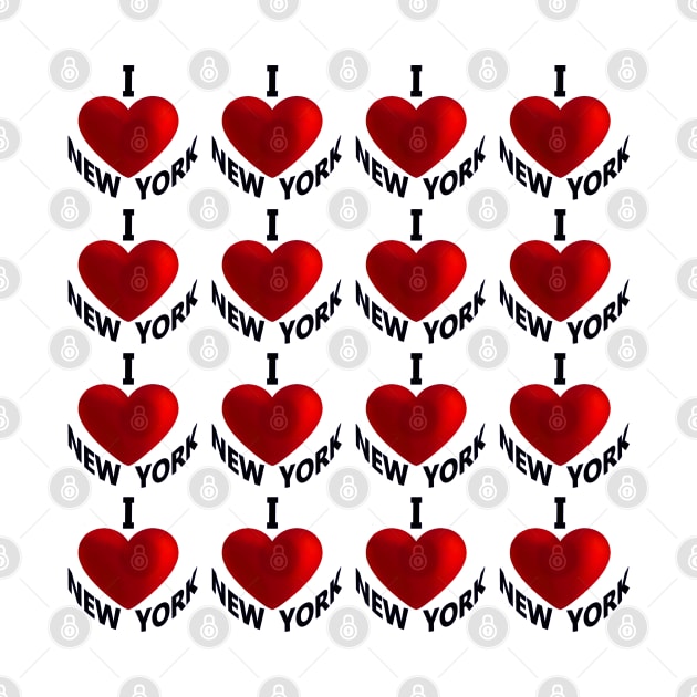 I Love New York Wallart Pattern by "Ekaa Digi Arts"