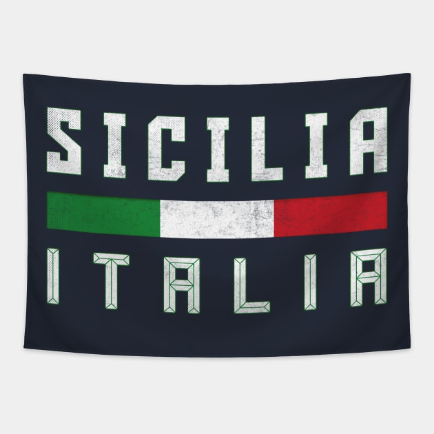 Sicilia / Italian Region Typography Design Tapestry by DankFutura