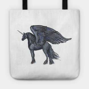 Black Winged Unicorn Tote