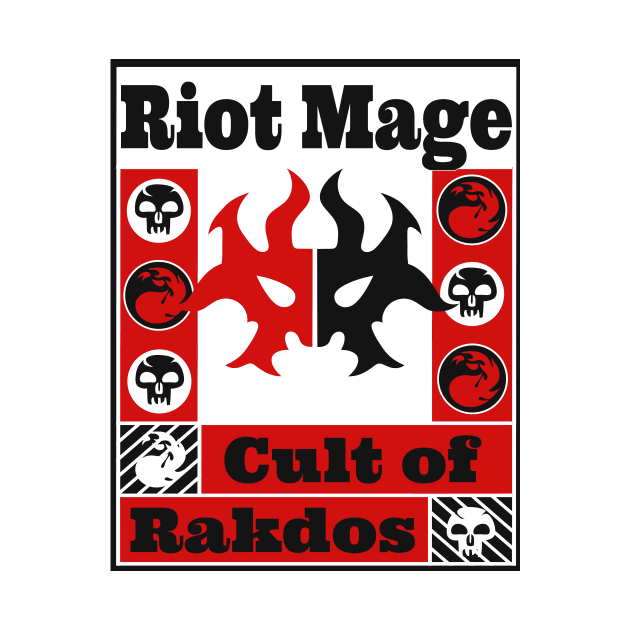 Cult of Rakdos | Riot Mage | MTG Ravnica Guild Black & Red on White Design by ChristophZombie