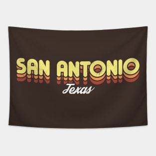 Retro San Antonio Texas Brown Tapestry