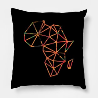 Africa Map ,Geometric, African Ankara Kente Pattern Pillow