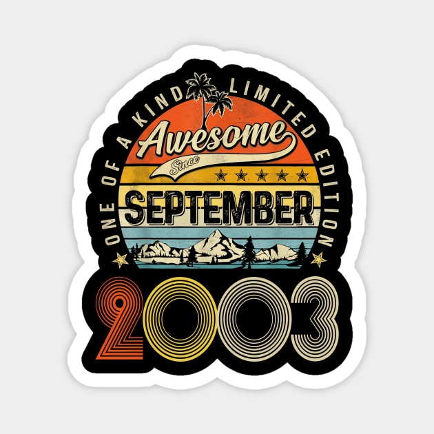 Awesome Since September 2003 Vintage 20th Birthday Magnet by Vintage White Rose Bouquets