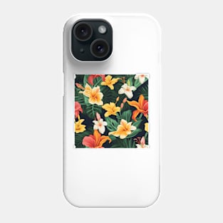 Tropical Flowers Pattern 7 Phone Case