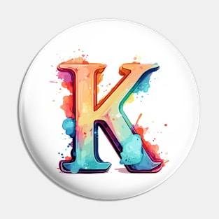 letter K cartoon art v7 Pin