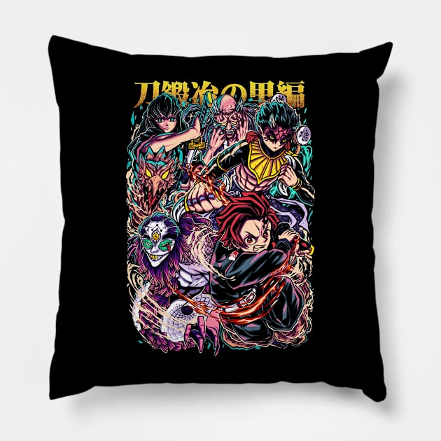 Upper Moon X Tanjiro Pillow by Ken Asahvey