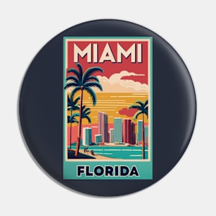 A Vintage Travel Poster of Miami - Florida - US Pin