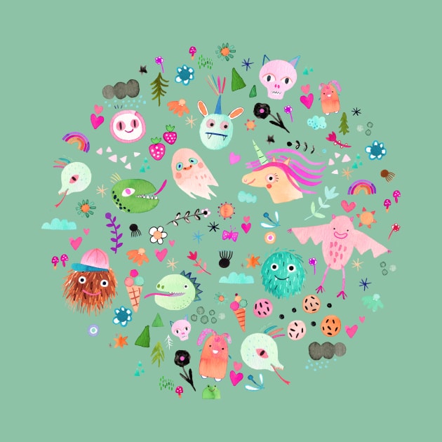 Halloween Monsters and Friends by ninoladesign