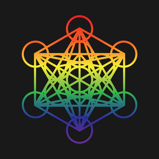 Metatron's Cube Sacred Geometry Rainbow by Trapezio