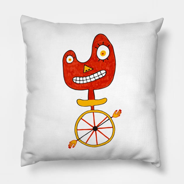 A Unicycle Swallowed by Hermes Pillow by G-Worthy