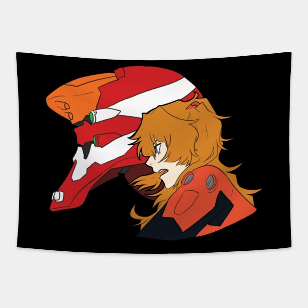 Asuka Langley and Uint 02 Tapestry by vdrawsrobots