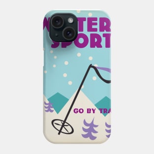 Winter Sports retro style poster Phone Case