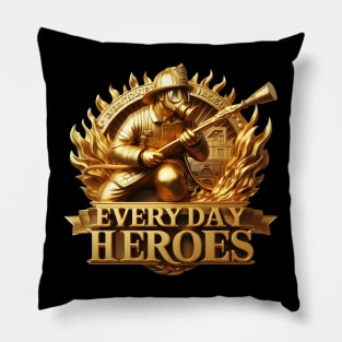 Blaze Crest: Iconic Emblem of Firefighters Pillow