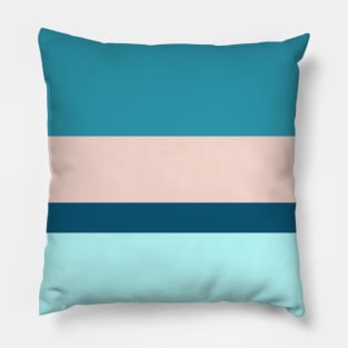 A fine combination of Oxford Blue, Blue Sapphire, Sea, Pale Cyan and Champagne Pink stripes. Pillow
