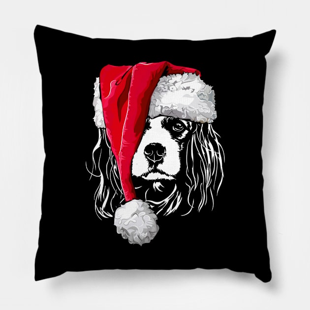 Santa Cavalier King Charles Spaniel Christmas dog mom Pillow by wilsigns