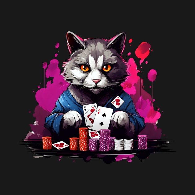 Poker Shirt | Cat Playing Poker by Gawkclothing