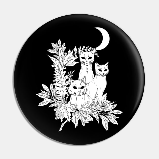 Bewitched Cats - b&w version Pin by SnugglyTh3Raven