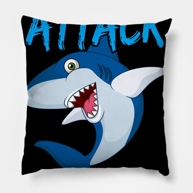 Shark Kids Ready To Attack 7Th Grade Boys Back To School Pillow by kateeleone97023