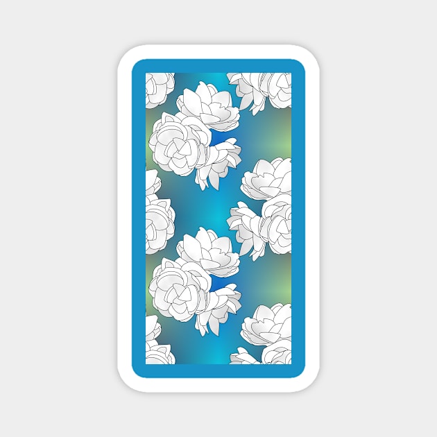 Sampaguita on Blue Green Fade Plaid Vertical Magnet by ArtticArlo