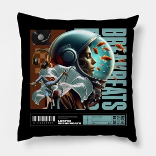 BREAKBEAT  - Female Astronaut (white/blue) Pillow