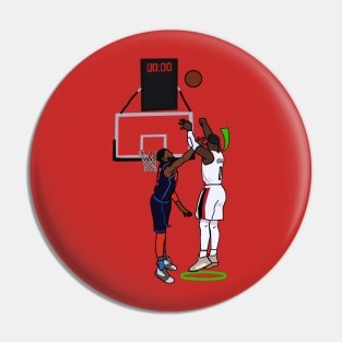 Damian Lillard Hits A Green Light Over Paul George FTW - NBA Portland Trailblazers Pin