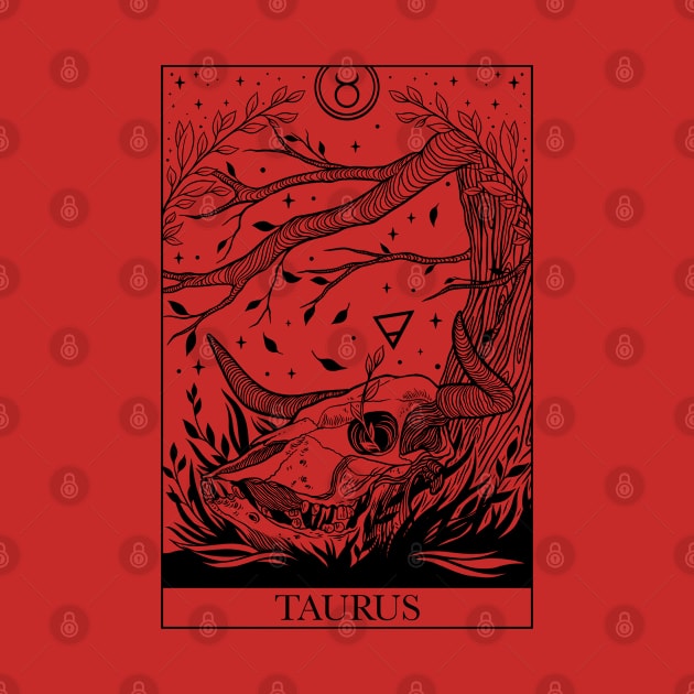 Zodiac sign tarot card Taurus by OccultOmaStore