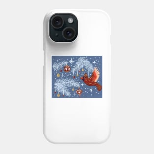 Holiday Cardinal Ornament in Gouache Phone Case