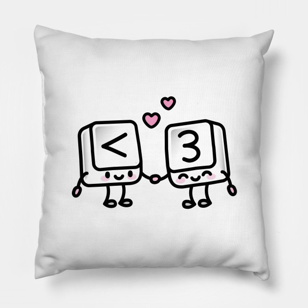 Kawaii 3 Cute Keyboard Keys Love Heart Couples Couple Pillow