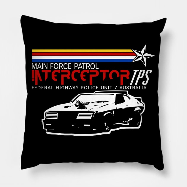 Car Ford Falcon V8 The Pursuit Special Interceptor from the movie Mad Max Pillow by DaveLeonardo