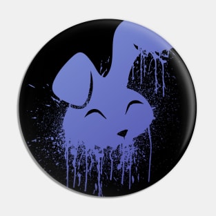 Hot Neon Purple Spray Paint Cute Bunny Pin