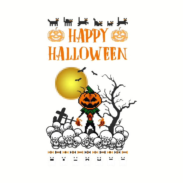 Happy Halloween 8-Bit by SolarFlare