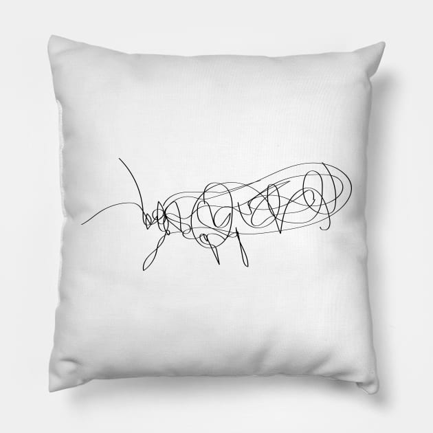 Psyllid doodle (black) Pillow by direndonm