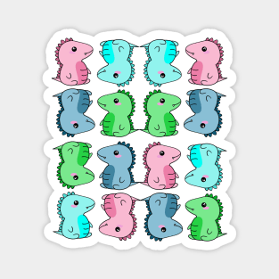 Pastel Baby Dinosaur Pattern for Dino Fans Magnet