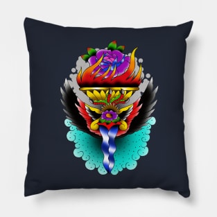 Winged torch dagger shirt Pillow