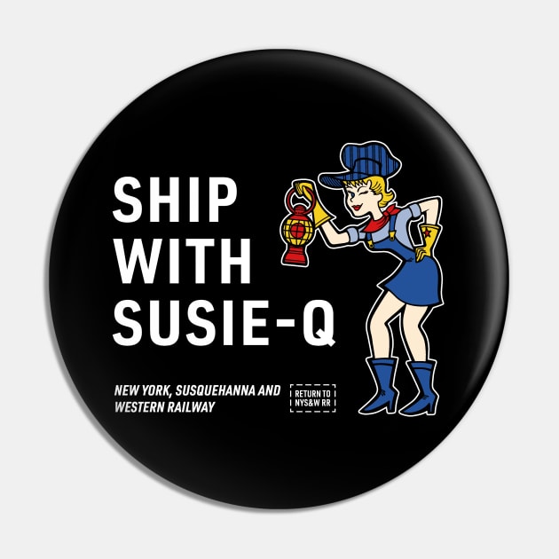 NYS&W RR SHIP WITH SUSIE-Q Pin by BUNNY ROBBER GRPC