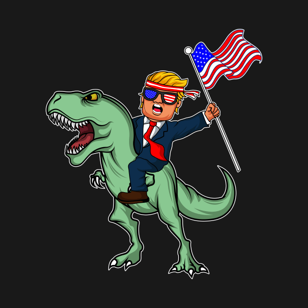 T-Rex Trump Dinosaur USA Gift by Delightful Designs