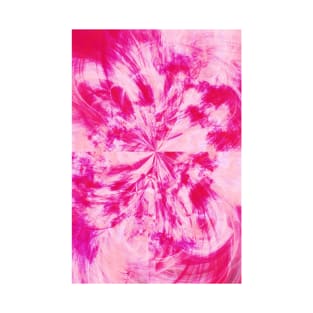 Hot Pink Tie Dye Splash Abstract Artwork T-Shirt